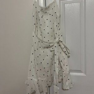 White and black Polka-dot Dress